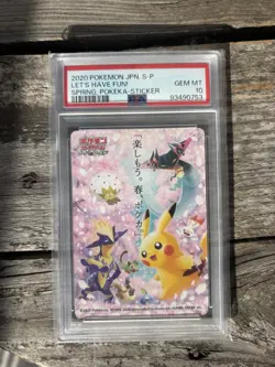 PSA 10 GEM MINT Pokemon Japanese Let's Have Fun! Spring (2020) Pokeka Sticker - Image 3