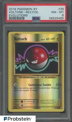 Voltorb Reverse Foil 2016 Pokemon XY Evolutions #39/108 PSA 8 NM-MT - Image 1