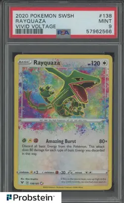 Rayquaza 2020 Pokemon SWSH Vivid Voltage #138/185 Rayquaza PSA 9 MINT - Image 1