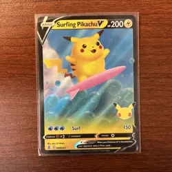 Surfing Pikachu V 008/025 Celebrations Holo 2021 Pokemon TCG - Image 1