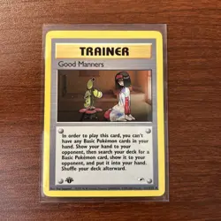 Good Manners 111/132 First Edition Gym Heroes Wizards of the Coast 2000 Pokemon - Image 1