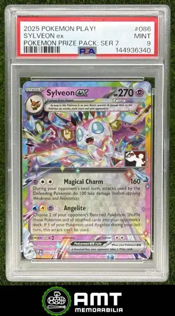 Sylveon ex PSA 9 2025 Pokemon Play Prize Pack Series 7 Surging Sparks 6340 - Image 1