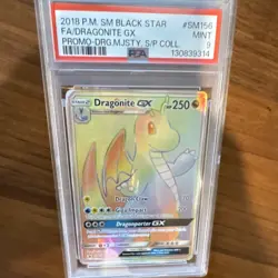 Pokemon Dragonite GX Full Art Holo SM Black Star Promo #SM156 PSA 9 2018 - Image 1