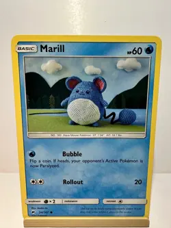 Marill 34/147 Common Burning Shadows Pokemon Lightly Played - Image 1