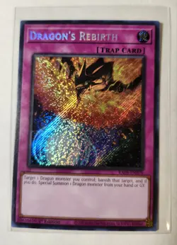 YUGIOH RA05-EN078 Dragon's Rebirth Secret Rare 1st Edition NM - Image 1