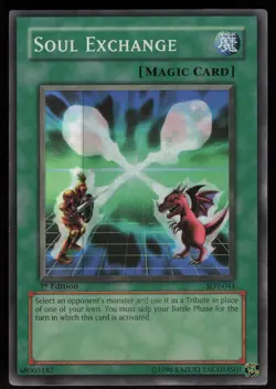 Soul Exchange SDY-041 1st Edition Super Rare Foil Line Error Yugioh - Image 1