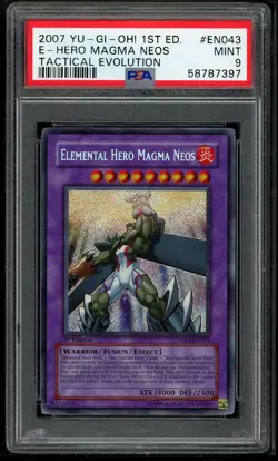 Elemental Hero Magma Neos TAEV-EN043 1st Edition Secret Rare Yugioh PSA 9 *397 - Image 1
