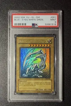 YuGiOh! Blue-Eyes White Dragon SDK-001 WAVY PSA 9 - Image 1
