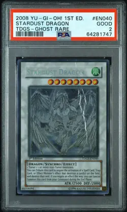 Stardust Dragon TDGS-EN040 1st Edition Ghost Rare Yugioh PSA 2 *747 - Image 1