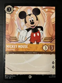 Disney Lorcana Mickey Mouse True Friend 15/P2 Signature Autograph Quest Promo Lp - Image 1