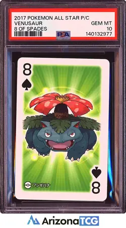 Pokemon 2017 Venusaur 8 Of Spades All Star Playing Cards Japanese PSA 10 - Image 1