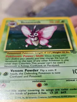 💥 Venomoth Jungle Holo Foil Pokemon 1999 TCG Vintage Rare Card # 13/64 - Image 3