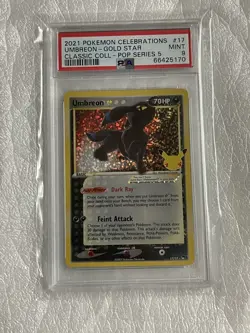 2021 Pokemon Celebrations Umbreon Gold Star #17/17 PSA 9 *Free Extra Cards* - Image 1