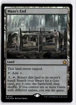 MTG Foundations FOIL Maze's End M 727 NM Pack Fresh ActualScan of Card - Image 1