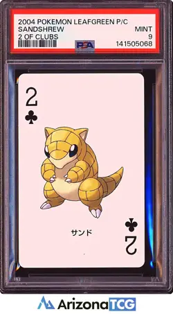 Pokemon 2004 Sandshrew 2 Of Clubs LeafGreen Playing Card Japanese PSA 9 - Image 1