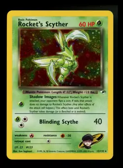 Rocket's Scyther 13/132 Gym Heroes 2000 Holo Rare WOTC Pokemon Card TCG - Image 1