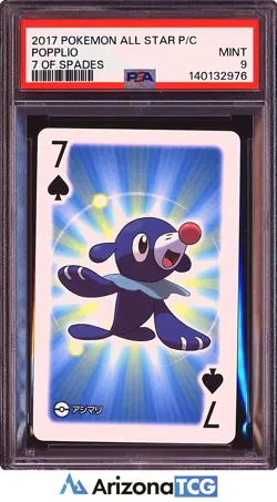Pokemon 2017 Popplio 7 Of Spades All Star Playing Cards Japanese PSA 9 - Image 1