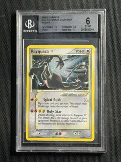 BGS 6 Rayquaza Gold Star Holo Rare 107/107 EX Deoxys Pokemon Card - Image 1