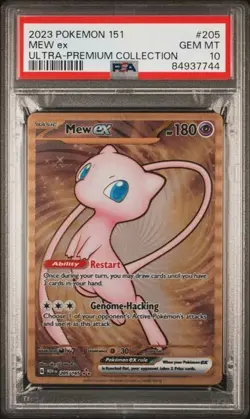 2023 Pokemon Mew ex Full Art 151 UPC Gold Metal Promo Card 205/165 PSA 10 GEM MT - Image 1