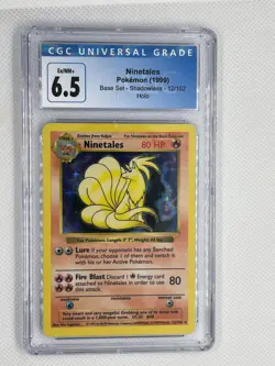 CGC 6.5 Ninetales 1999 Base Set 12/102 SHADOWLESS Holo Pokemon Card - Image 1