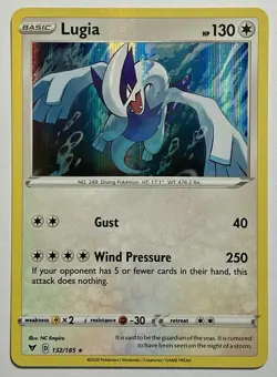 Lugia 132/185 (NM) Holo Rare Sword & Shield: Vivid Voltage 2020 Pokemon Card TCG - Image 1