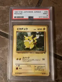 Pokemon Pikachu #25 Japanese Jungle 1997 PSA 9 Mint Regular Card - Image 1