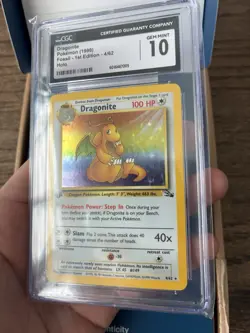 Dragonite Fossil 1st Edition Holo PSA 10 , CGC 10 , BGS Pokemon Card 1999 #4/62 - Image 1