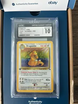 Dragonite Fossil 1st Edition Holo PSA 10 , CGC 10 , BGS Pokemon Card 1999 #4/62 - Image 4