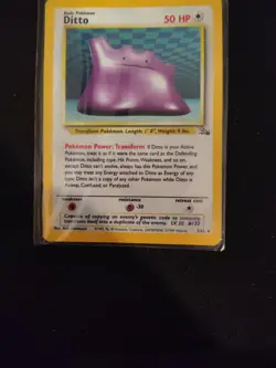 Pokemon Ditto Holo Fossil 3/62. Excellent Condition. 2 Free Cards Included. - Image 1
