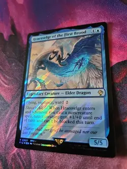 MTG Final Fantasy Hraesvelgr of the First Brood Surge Foil Rare 0037 FIC 2025 NM - Image 1