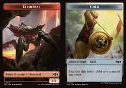 MTG Commander TDM TOKEN Elemental #0016 Gold #0029 PLAYSET 4X X4 - Image 1