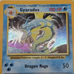 Base Set Unlimited Gyarados 6/102 | Holo Rare | Great Centering | Pokemon TCG - Image 1