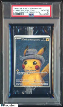 Pokemon Pikachu with Grey Felt hat Van Gogh 085 Graded Sealed Promo PSA 10 - Image 1