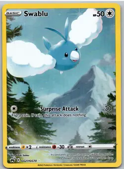Swablu GG27/GG70 Holo Crown Zenith Galarian Gallery Pokemon NM - Image 1