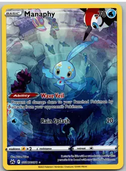 Manaphy GG06/GG70 Holo Crown Zenith Galarian Gallery Pokemon NM - Image 1