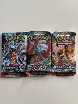 Pokemon Trading Card Game Scarlet & Violet—Paradox Rift Three (3) Booster Packs - Image 1