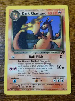 Dark Charizard 21/82 Non-Holo Rare Team Rocket Set Pokemon Card PL-DMG - Image 1