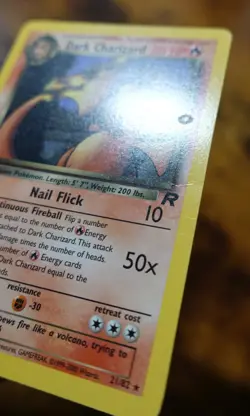 Dark Charizard 21/82 Non-Holo Rare Team Rocket Set Pokemon Card PL-DMG - Image 3