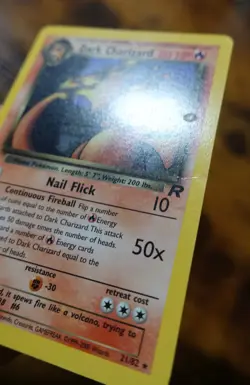 Dark Charizard 21/82 Non-Holo Rare Team Rocket Set Pokemon Card PL-DMG - Image 5