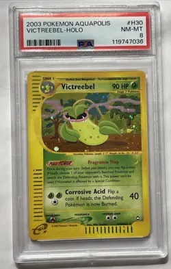 Vintage 2003 Victreebel H30 Aquapolis Holo PSA 8 NM/Mint! Low Pop Pokemon TCG - Image 1