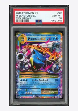 Pokemon PSA 10 Mega Blastoise EX Ultra Rare 2016 22/108 Evolutions English - Image 1