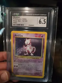 CGC 6.5 Mewtwo 1999 Base Set 10/102 Holo Pokemon Card - Image 1