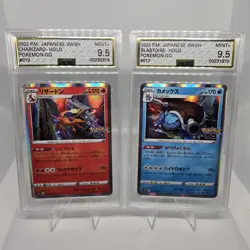 Charizard and Blastoise 2022 Japanese SWSH Pokemon Go Holo SET AGS 9.5 MINT+ - Image 1
