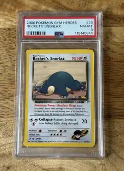 2000 Pokemon Gym Class Heroes Rocket’s Snorlax PSA 8 - Image 1
