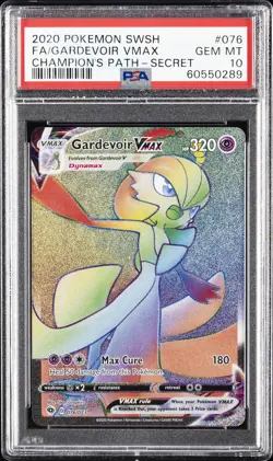 2020 POKEMON SWORD & SHIELD CHAMPION'S PATH #076 FULL ART/GARDEVOIR VMAX PSA 10 - Image 1