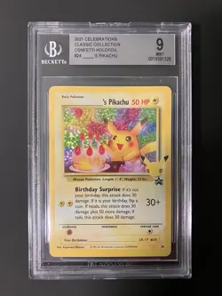 Pokemon TCG Celebrations Birthday Pikachu 24/53 - Confetti Holo - BGS 9 - Image 1