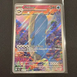 Pokemon TCG Wailord 162/159 Journey Together Illustration Rare Holo Card NM - Image 1