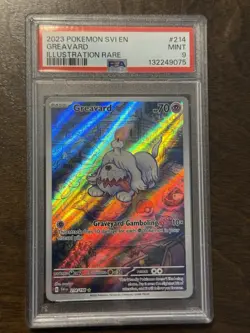 Pokemon 2023 SVI En-Scarlet & Violet #214 Greavard Illustration Rare PSA 9 - Image 1
