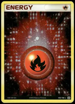 Pokemon Fire Energy Holo Rare Emerald 102/106 HP Holo - Image 1
