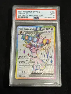 Pokemon PSA 9 Espeon ex Promo 2025 #175 Pre Premium Figure Collection English - Image 1
